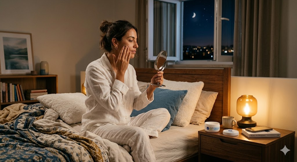 Hidratação na rotina noturna coreana 2026